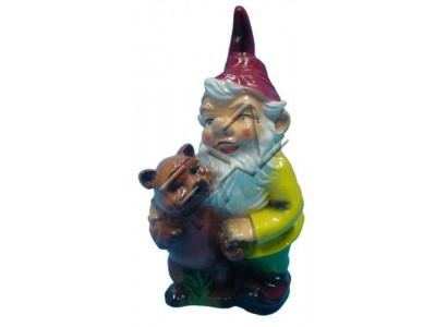 Nain de jardin design avec figurine d'ours en peluche Statue de jardin Sculpture Figurines Sculptures nouvelles